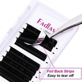 Eyelash Extensions Mega Volume Lashes C Curl Self Fanning Lashes 0.03 18mm Easy Fan Lash Extension Supplies Rapid Blooming Lashes by FADLASH (0.03-C, 18mm)