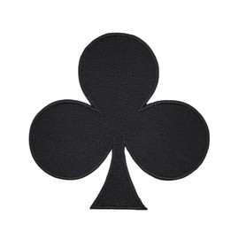 Black Cross Clover Patch for Iron-On / Iron-On / Iron-On Patch Poker Patch 7 x 7 cm