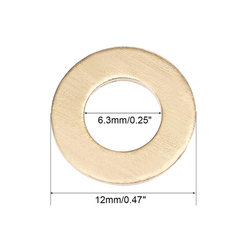 sourcing map 20Pcs 6.3mm x 12mm x 1.5mm Copper Flat