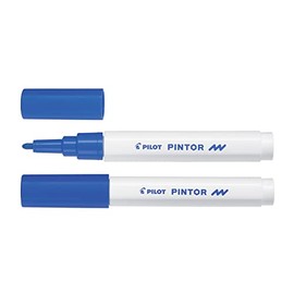 Pilot Pintor Fine Line Bullet Paint Marker 2.9mm Tip- Blue (Pack of 6)
