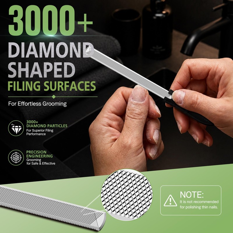BALUCA Heavy Duty Metal Nail File for Thick Nails