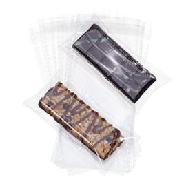 ROSPAKTEK 200Pcs 3x6Inch Self Adhesive Dubai Pistachio Chocolate Bar Bags Cakesicle Rice Krispie Treat bags Granola Bar Bag Bakery Packaging for Wax Melt Snap Bars Knafeh Candy Party Favor Birthday