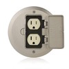 Leviton 15 Amp 1-Gang Floor Box Assembly, Commercial Grade, Tamper-Resistant,