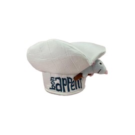 NLIEOPDA Women Mouse Rat Cartoon Animal Ratatouill Chef Hat Remy Plush Toy Cap Collectable Cosplay Props Birthday Party Headwear Gift for Boy Girl