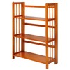 Casual Home 3-Shelf Folding Stackable Bookcase (27.5" Wide)-Honey Oak