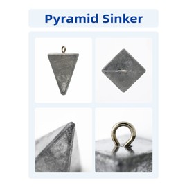 BLUEWING Fishing Weights Sinker Weights Pyramid Lead Saltwater Freshwater Fishing Weights for Surf Fishing 8oz