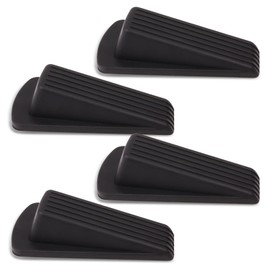 4Pack Rubber Door Stoppers, Premium Door Stopper for Bottom of Door, Door Wedges for Heavy Duty Door, Black