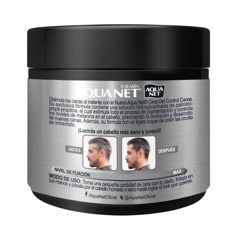 Aqua Net® Cera Gel para cabello Control Canas, fórmula con