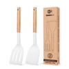 Pack of 2 Silicone Cooking Spatula, Heat Resistant Solid Turner,