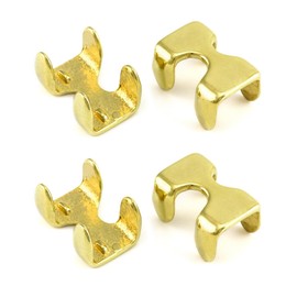 QWORK Metal Rope Clips, 4 Pack Solid Brass Heavy Duty Double Rope Clips for 1/2" and 5/8" Rope, Great for Lead Ropes and Marine Projects