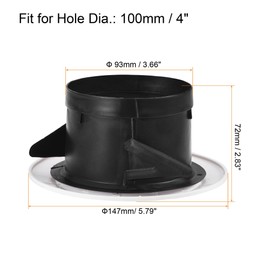 sourcing map Round Air Vent 4 Inch Adjustable Pattern Screen Grille Cover Louver for Bathroom Home Office