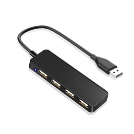 USB hub, 4-port USB 2.0 hub, ultra-thin portable USB splitter, multi-USB port extender for iMac Pro, MacBook Air, Mac Mini/Pro, Surface Pro, laptops, USB flash drives, mobile hard drives, etc.black2.0