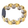 Tambourine Double Row Floral Design Percussion Jingles Hand Instrument for