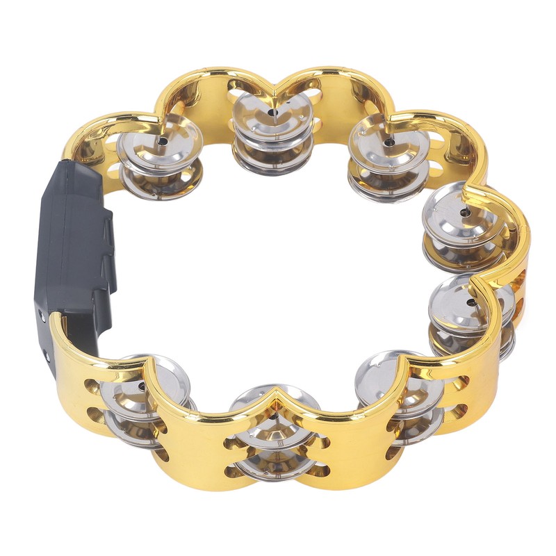 Tambourine Double Row Floral Design Percussion Jingles Hand Instrument for