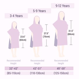 Kids Beach Pool Bath Hooded Poncho Towel,BANGSAUR 100% Cotton Surf Changing Towels Wrap, Baby Toddler Girl Boys 3-12 Years (Pink Mermaid,5-9Years/Height:43"-51";110-130cm)