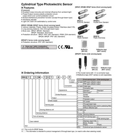 BRQM100-DDTA-P, Sensor, Photo, Metal Body, Diffuse Reflective, 100mm Sensing Distance, Light & Dark On, PNP Output, 10-30 VDC