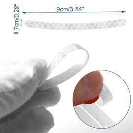 Reflective Tape, Ultra Thin, 20 Sheets, For Bicycle Spokes, Curved Surfaces, Compatible with Cars, Vacs, Wheelchairs, Heat Resistant up to 248°F (120°C), Zero Peel Marks at Night, Visibility (White)
