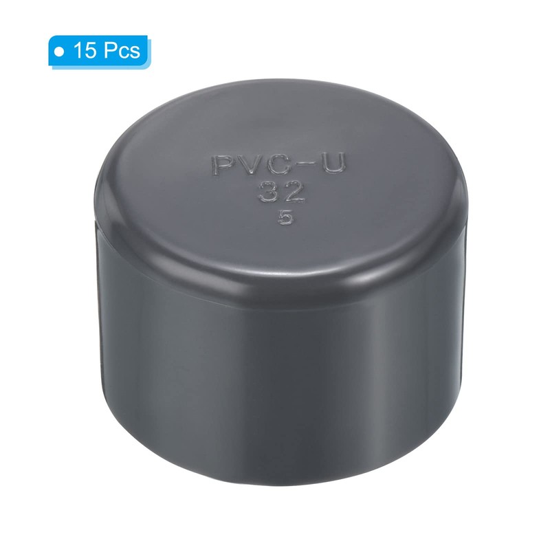 PATIKIL 32mm UPVC Pipe End Cap Fitting, 15 Pack Furniture