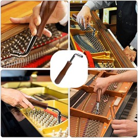 Piano Tuning Kit, Professional Piano Tuning Kit of 8Pcs, Tuning Wrench Hammer Temperament Strip Mute Piano Tuning Tool Kit DIY Piano Fixing Set for Piano Tuner, Tuning Beginner and Professional Tuner