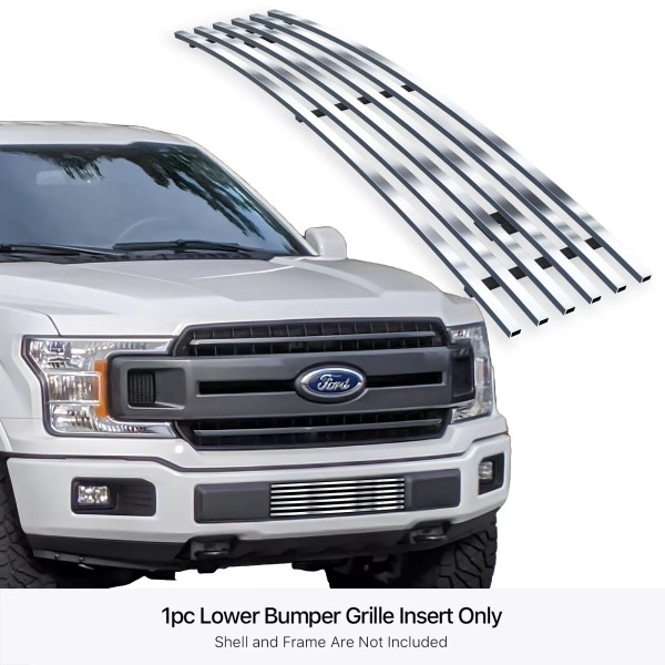 Grilleworld Fits 2018-2020 Ford F-150 Lower Bumper Billet Grille Insert