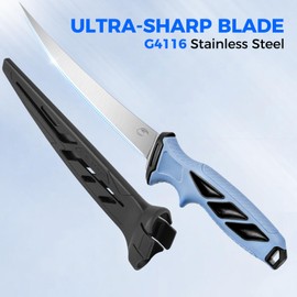 Calamus SwiftEdge Fillet Knife Set, Fishing Knife, G4116 German Stainless Steel, Ultra-Sharp & Flexible Blade, Rust & Corrosion-Resistant Blade, Non-Slip Handle, Fishing Gear, Fishing Gift For Men