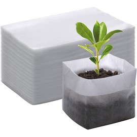 Bolsa biodegradable para vivero, bolsas de germinación, siembra de jardín, macetas de cultivo de tela, bolsas de cultivo para interiores, 100 suministros de jardinería