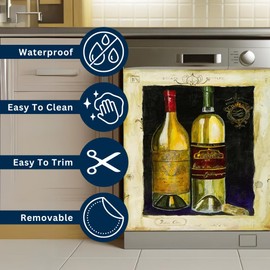 Rooster Farm Kitchen Décor Magnetic Dishwasher Cover, Reusable Decal for Front Panel, Decorative Dishwasher Magnet Cover, 23.5” x 26”