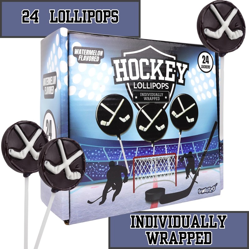 Hockey Puck Lollipops, Individually Wrapped Suckers, End of Year Team