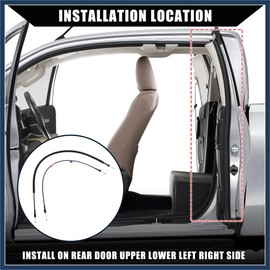 INFINAUTO NO. 6C3Z-28264A01-A Car Door Latch Release Cable Extended Cab for Ford F250 F350 F450 F550 / Rear Door Upper Lower Left Right Door Latch Lock Cable / 1 Set/Black Stylish Design