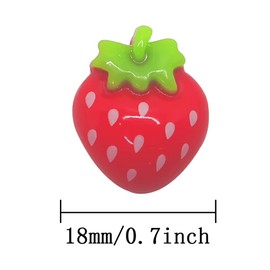 LLHDKF Rurili Mini Resin Strawberry Flat Back for Scrapbooking Embellishment DIY Craft Decors Hair Accessories 50 Pcs（A）