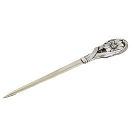 Cavagnini, Elegant Stainless Steel Pewter Letter Opener with Gift Box (Flower)
