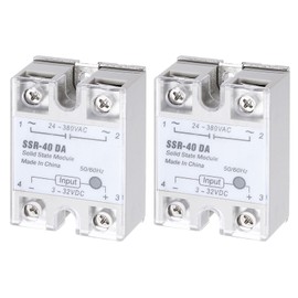 DMiotech SSR-40DA 3-32V DC Input to 24-380V AC Output Single Phase Solid State Relay AC 40A for Industrial Automation, HVAC, Lighting Control 2Pcs
