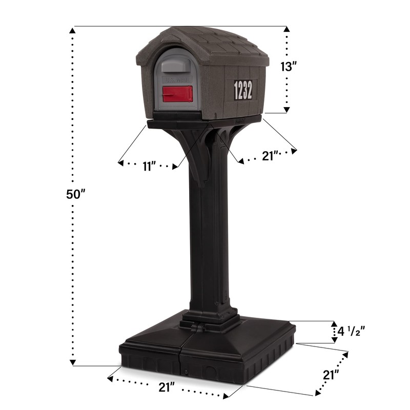 Dig-Free Easy Up Home Mailbox, Graystone/Black, Made in The USA