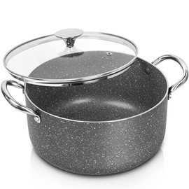 MICHELANGELO 5 Quart Stock Pot with Lid, Nonstick Soup Pot with Lid, Induction Pot for Cooking, 5 Qt Pot with Lid, Non Stick Pot for Kitchen, Stockpot with Stainless Steel Handle, Oven Safe