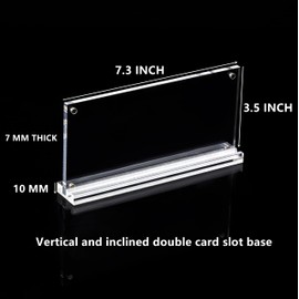 IEEK Acrylic Dollar Bill Frame Currency Holder Clear Paper Money Holders for Collectors Currency Ticket Protector Dollar Bill Display Stand,7.3 x 3.5 Inch,2 Pack