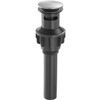 Bathroom Sink Drain with Overflow: Chrome+Black Bathroom Sink Drain Stopper
