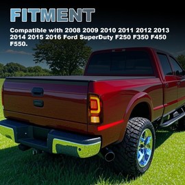 Sheraho Tail Light Pair Compatible with 2008-2016 Ford F250 F350 F450 F550 w/Reverse Bulb SuperDuty Pickup Truck Taillights Brake Lamps Back Lights Stop Lights Driver & Passenger Side