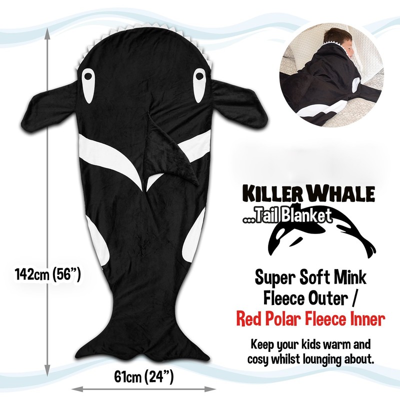 Snug Rug Killer Whale Tail Black & White Super Soft