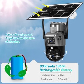 KERUI Solar Battery Powered Wireless WiFi Outdoor Pan/Tilt Home Security Camera System