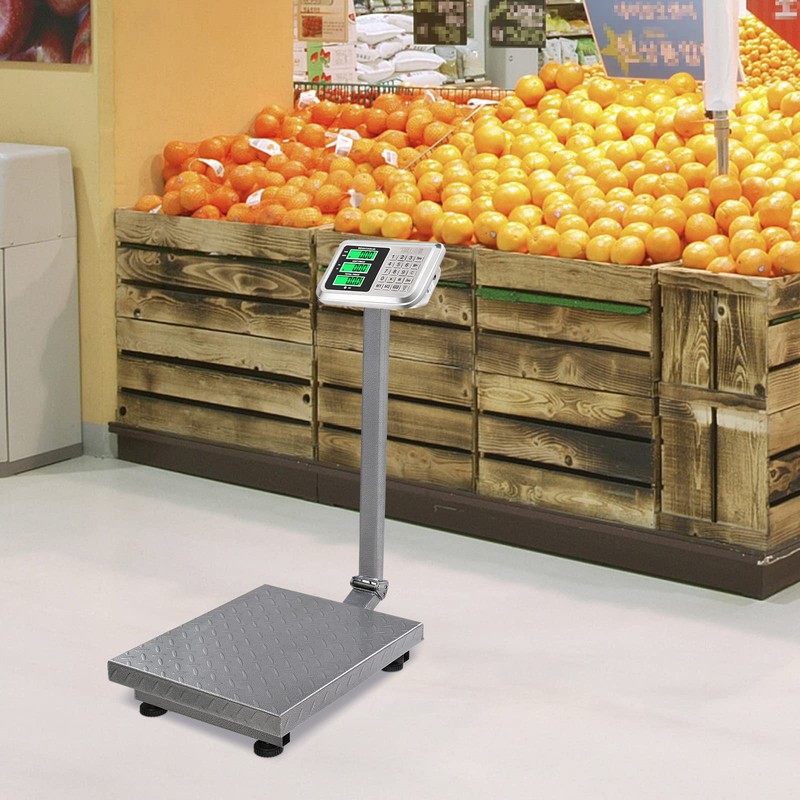 TUFFIOM 661lbs Electronic Industrial Commercial Platform Scale,Stainless Steel High-Definition LCD