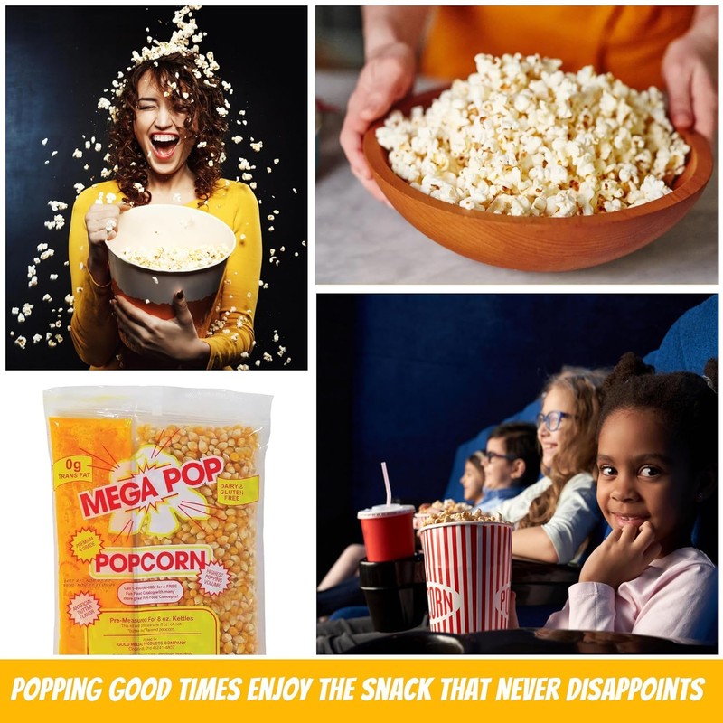 16oz Popcorn Portion Packs with Premeasured Salt and Oil- Package