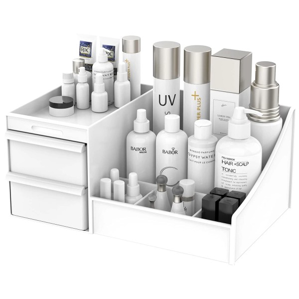 lexvss Makeup Desk Cosmetic Storage Box Organizer with Drawers for