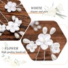 Foryysa Bridal Wedding Hair Pins for Women White Flower Headwear