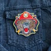 Firefighter Bear Embroidered Patch Iron On – Fierce Bear with