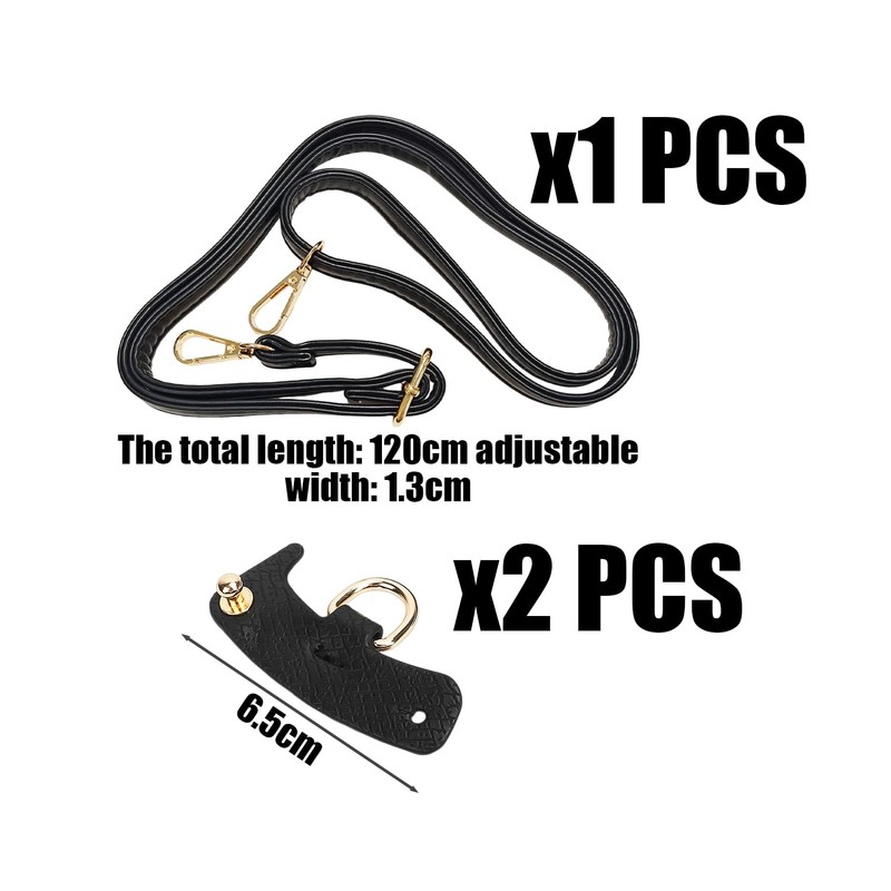 1 Leather Shoulder Strap, 2 Punch-Free Leather Buckles, Bag Shoulder