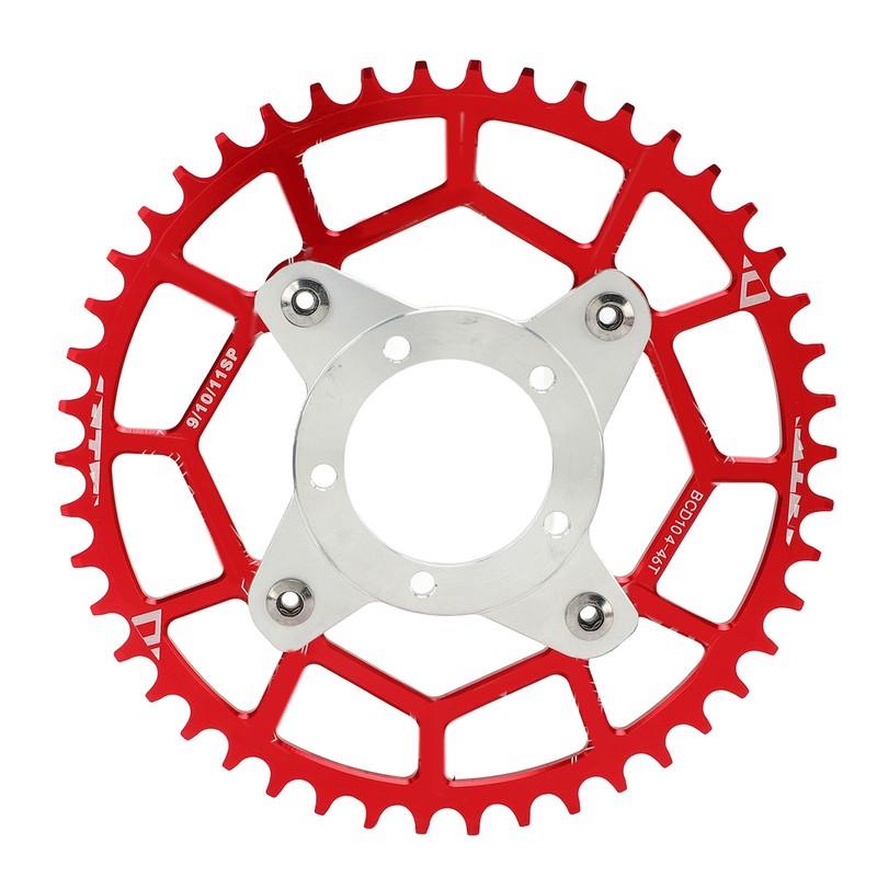 2pcs 104BCD Chainring Adapter Tooth Plate Aluminum Alloy 46T Mid