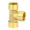 GASHER 5Pcs Brass Tee Fitting, 3/8" x 3/8" x 3/8"