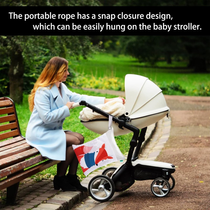 Pack of 2 Nappy Bags, Nappies Wet Pockets, Nappy Bags,