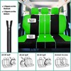 Automotive Seat Covers Green Universal Fit Combo Set with Steering