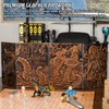 CZYY DND Dungeon Master Screen Four-Panel with Pockets, Faux Leather